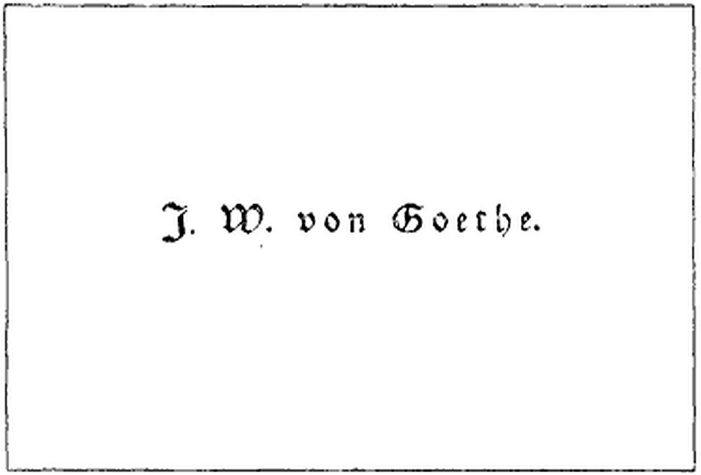 Wizytówka Johanna V. Goethe