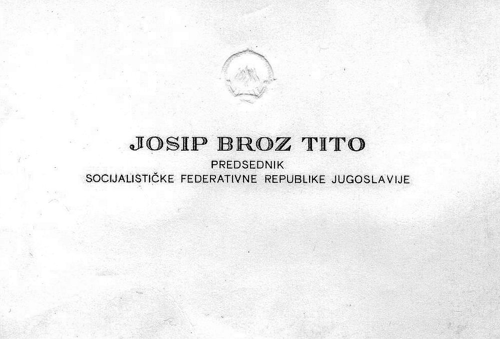 Wizytówka Josipa Tito